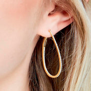 Thin Diamond Hoop Earrings
