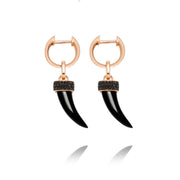Faru Onyx Charm Earrings with Black Diamonds