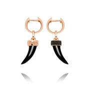 Faru Onyx Charm Earrings with Black Diamonds