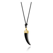 Faru Large Horn Pendant on Leather