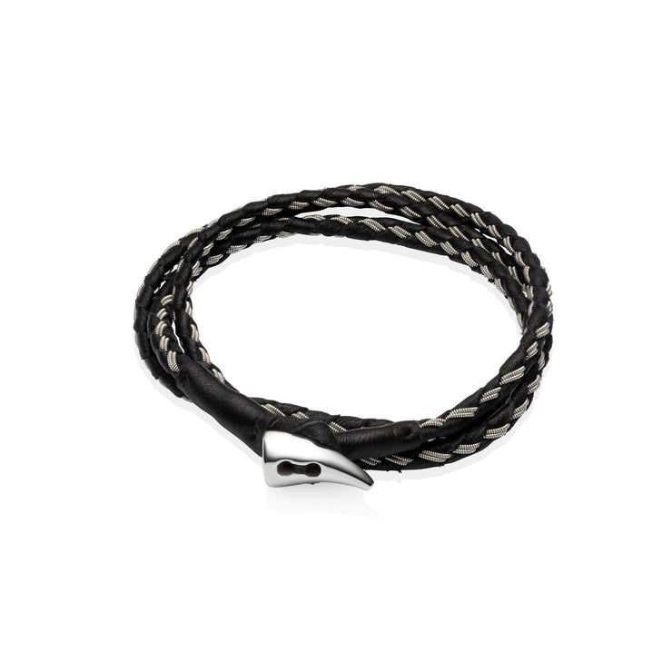 Special Edition Unisex Faru Leather & Pewter Wrap Bracelet