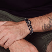 Special Edition Unisex Faru Leather & Pewter Wrap Bracelet