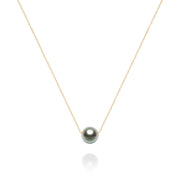 Solitaire Tahitian Grey Pearl Necklace