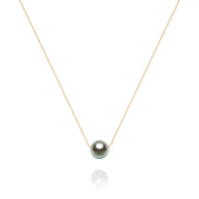 Solitaire Tahitian Grey Pearl Necklace