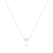 Solitaire White Pearl Necklace