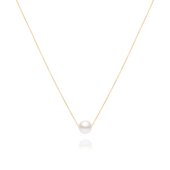 Solitaire White Pearl Necklace