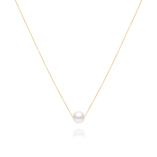 Solitaire White Pearl Necklace