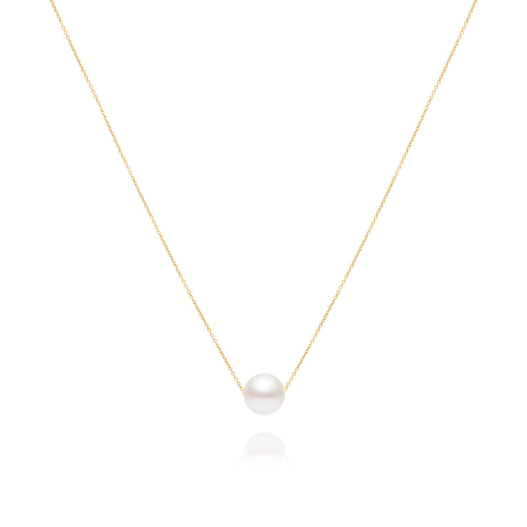 Solitaire White Pearl Necklace