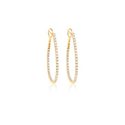 Thin Diamond Hoop Earrings