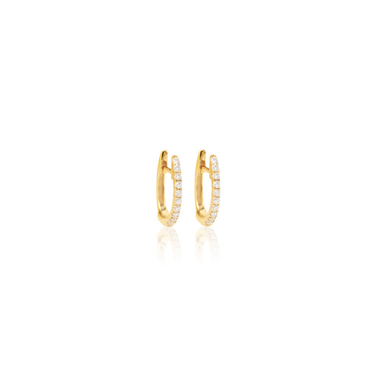 Yellow Gold Diamond Huggies