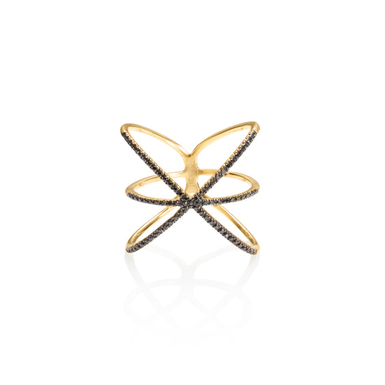 Black Diamond Cross Ring