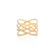 Diamond Double Cross Ring