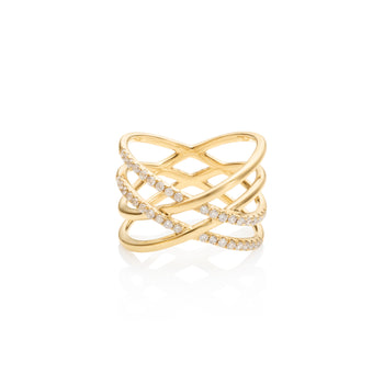 Diamond Double Cross Ring