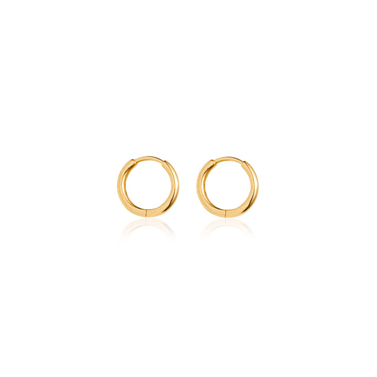 Petite Plain Yellow Gold Hoops