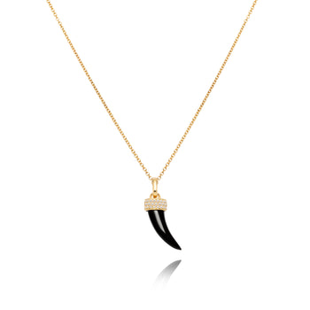 Faru Horn Pendant with White Diamonds