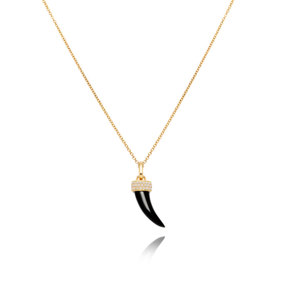 Faru Horn Pendant with White Diamonds
