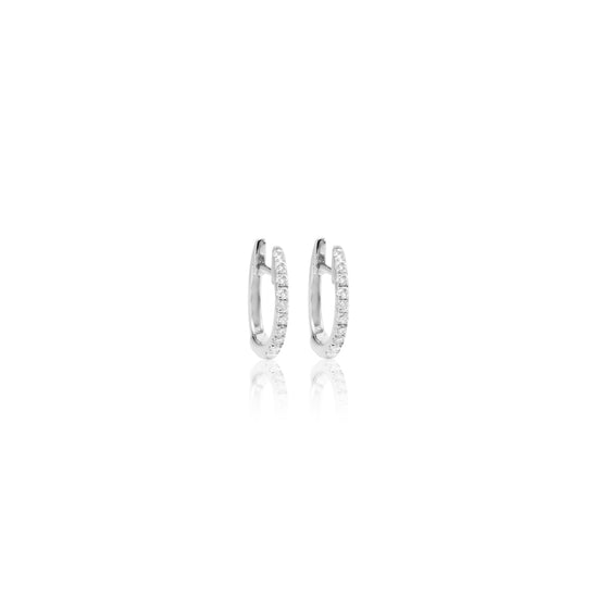 White Gold Diamond Huggies
