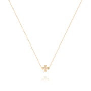 Diamond Maltese Cross Bead Necklace
