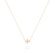 Diamond Maltese Cross Bead Necklace