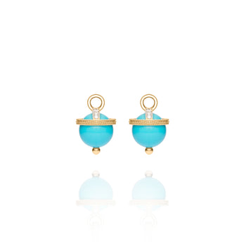 Yellow Gold Turquoise Orb Earring Charms