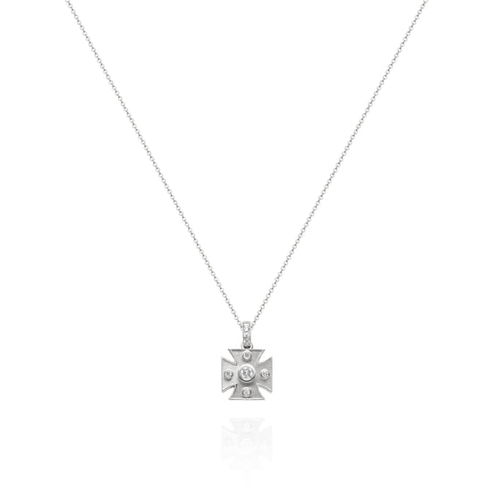 Signature White Maltese Cross Pendant