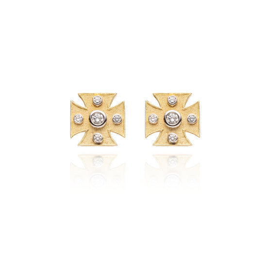Signature Maltese Cross Diamond Studs