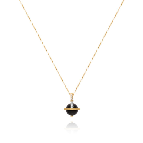 Black Onyx Yellow Orb Pendant
