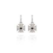 Signature Onyx Maltese Cross Charm Earrings