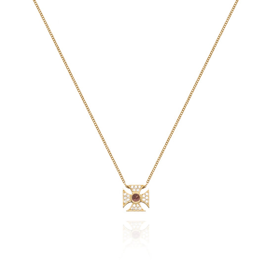 Signature Tourmaline Maltese Cross Necklace