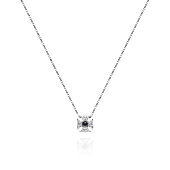 Signature Sapphire Maltese Cross Necklace