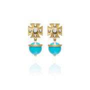 Signature Turquoise Maltese Cross Earrings
