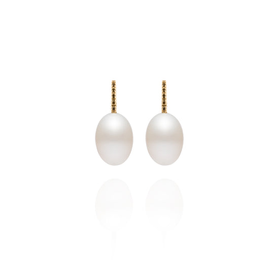 Signature Shepherd's Hook White Pearl Earrings