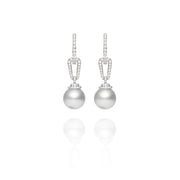 Signature South Sea and Diamond Link Earrings
