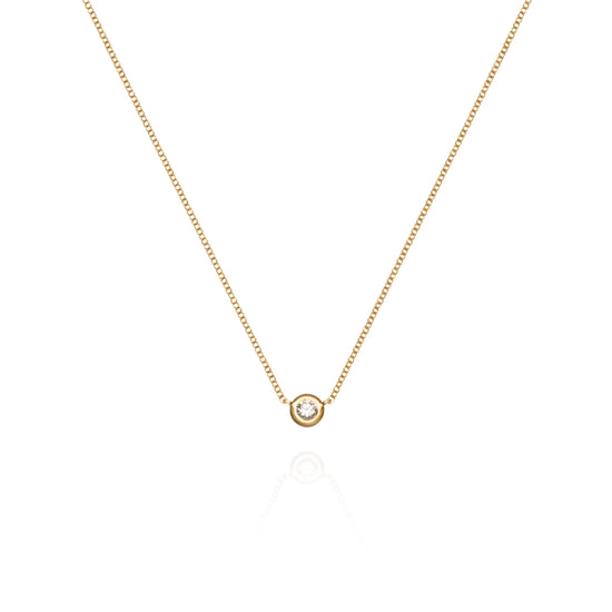 Yellow Solitaire Diamond Necklace