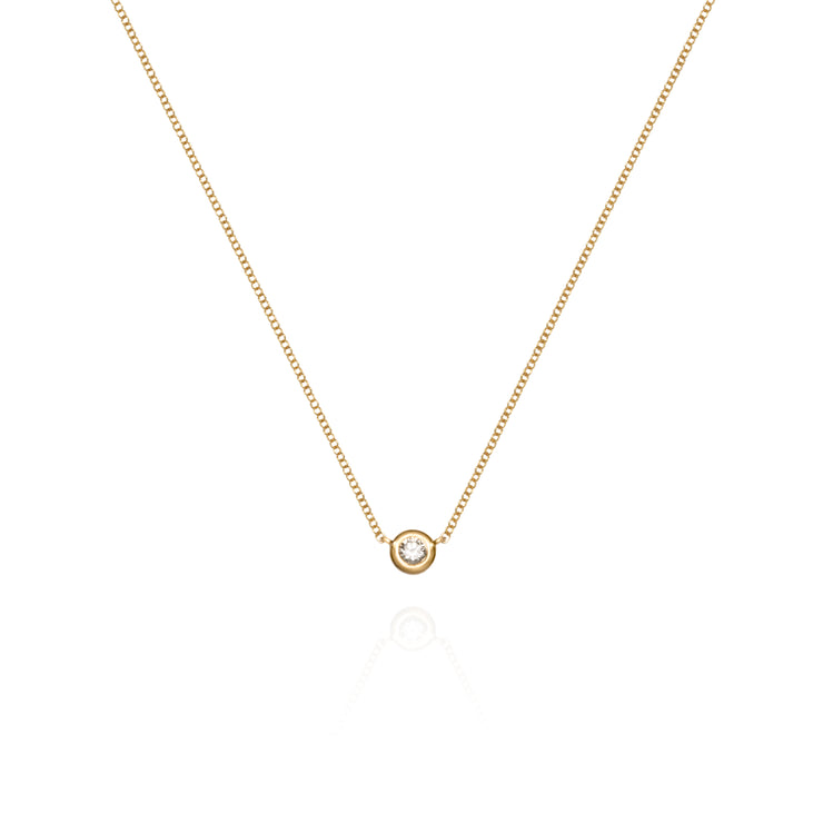 Yellow Solitaire Diamond Necklace