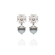 Signature Tahitian Pearl Maltese Cross Earrings