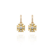 Signature Yellow Maltese Cross Charm Earrings