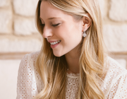 Signature White Maltese Cross Charm Earrings