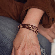 Special Edition Women's Faru Leather & Rose Gold Wrap Bracelet