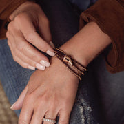 Special Edition Women's Faru Leather & Rose Gold Wrap Bracelet