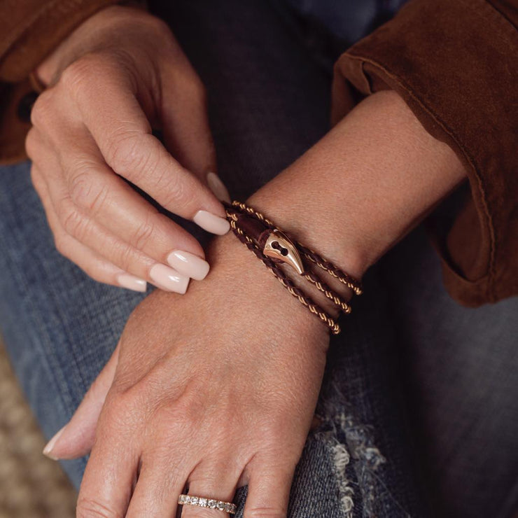 Special Edition Women s Faru Leather Rose Gold Wrap Bracelet